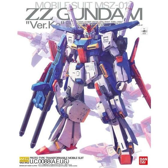 Caja oficial del MG ZZ Gundam Ver.Ka de Bandai.