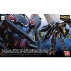 Caja oficial del RG Gundam Astray Gold Frame Amatsu Mina de Bandai.