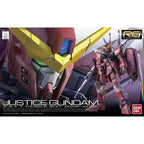 Caja oficial del RG Justice Gundam de Bandai.