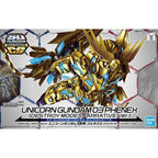 Caja oficial del SD Cross Silhouette Unicorn Gundam 03 Phenex Narrative de Bandai.