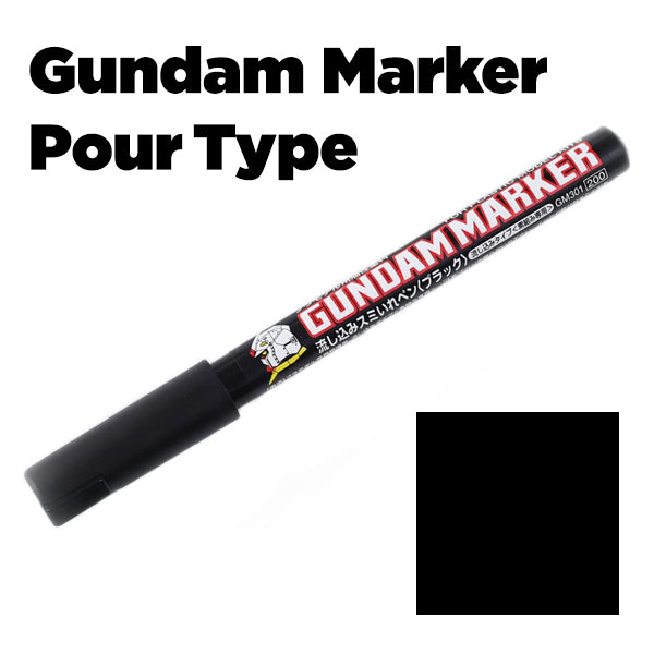 Gundam Marker GM301 Negro - Pour Type de GSI Creos, rotulador individual.