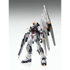 MG Nu Gundam Ver.Ka montado en vista frontal con rifle, escudo y Fin Funnels.