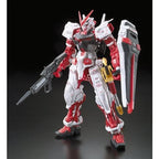 RG Gundam Astray Red Frame montado en vista frontal con rifle, escudo y Gerbera Straight.