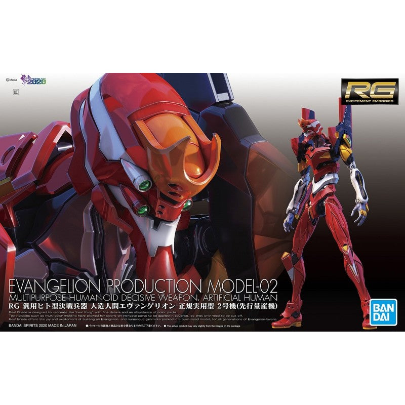 RG Evangelion Unit-02 Production Model de Bandai, caja exacta.