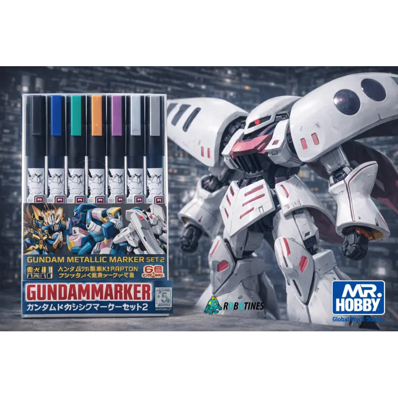 Gundam Marker AMS-125 Metallic Set 2 de GSI Creos, contenido del set.