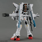 MG Gundam F91 Ver.2.0 montado en vista trasera con su armamento.