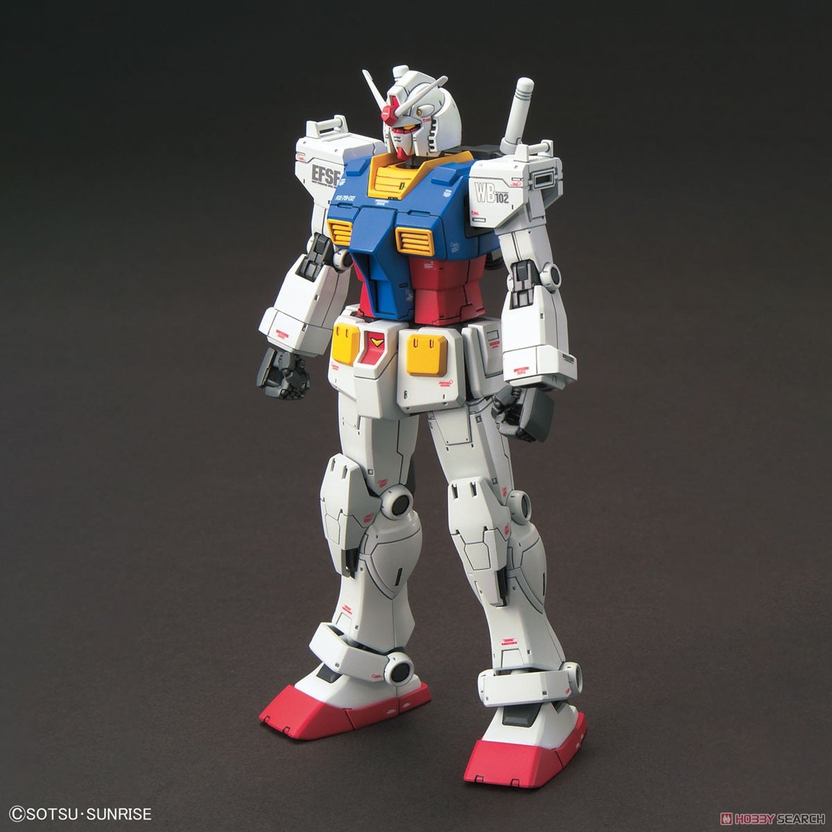 HG RX-78-02 Gundam The Origin Ver. de Bandai, vista lateral.