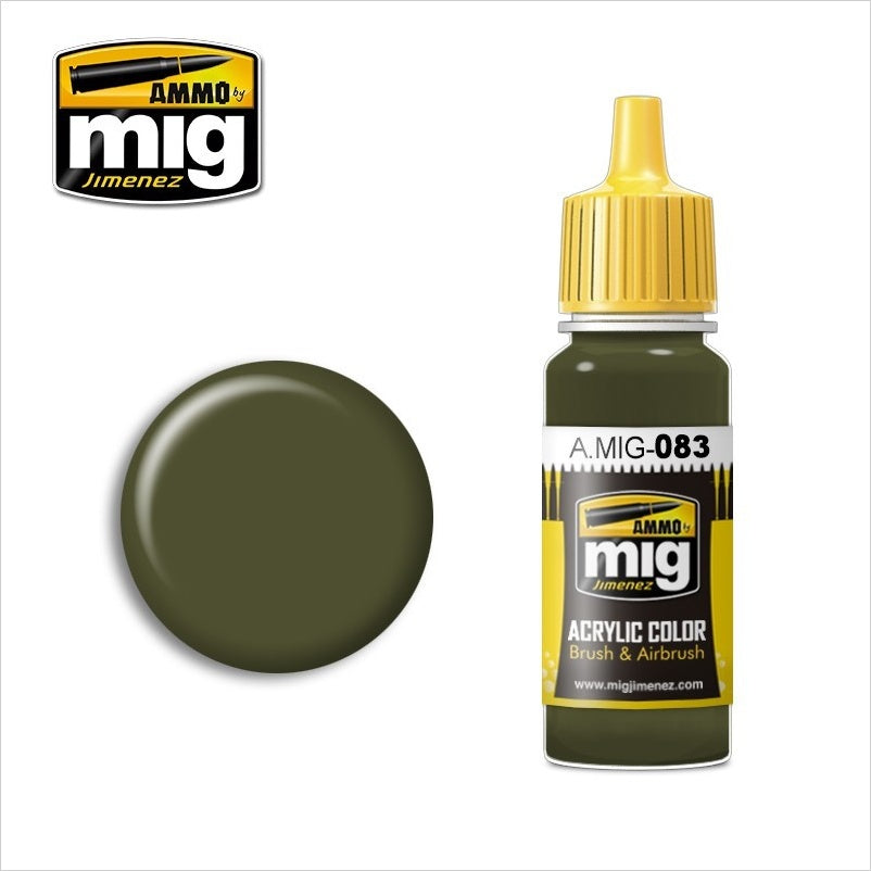 AMMO Color Acrílico Zashchitniy Zeleno (Verde Ruso de Posguerra) 17ml (A.MIG-0083).
