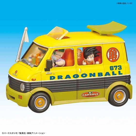 Dragon Ball Master Roshi Wagon, vista lateral con los personajes a bordo.