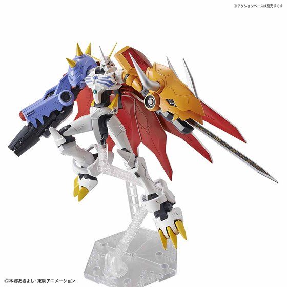 Omegamon Amplified con Grey Sword y Garuru Cannon en acción;