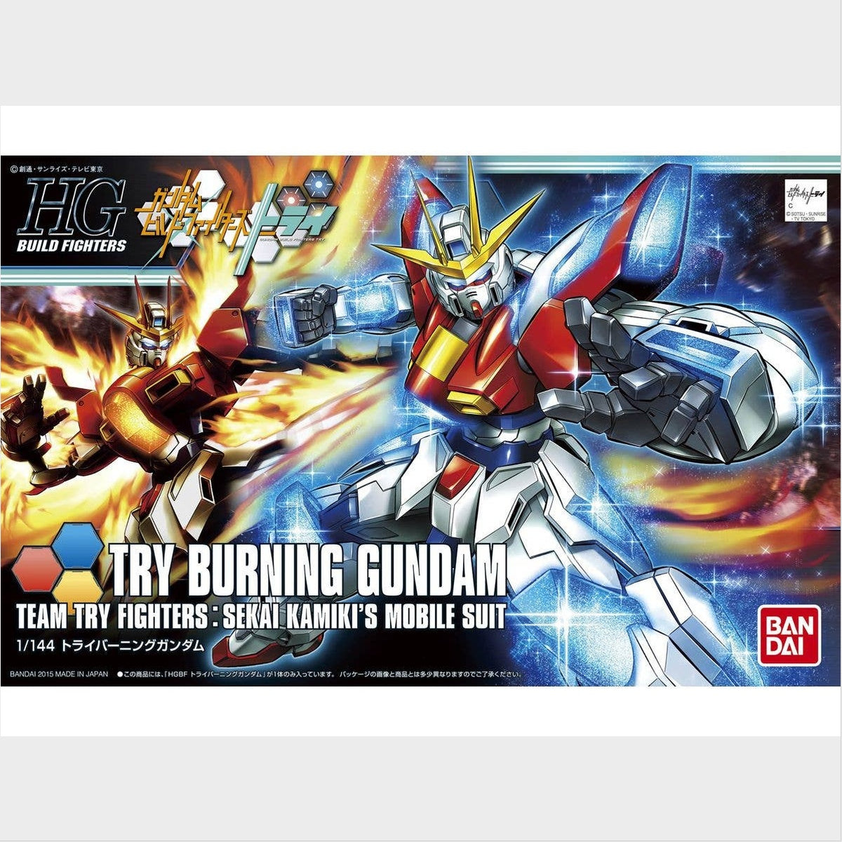 HGBF Try Burning Gundam, caja exacta.