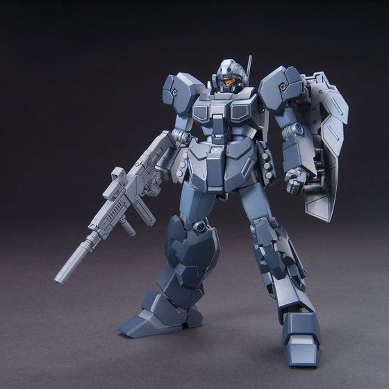 HGUC Jesta montado en vista frontal con rifle y escudo.