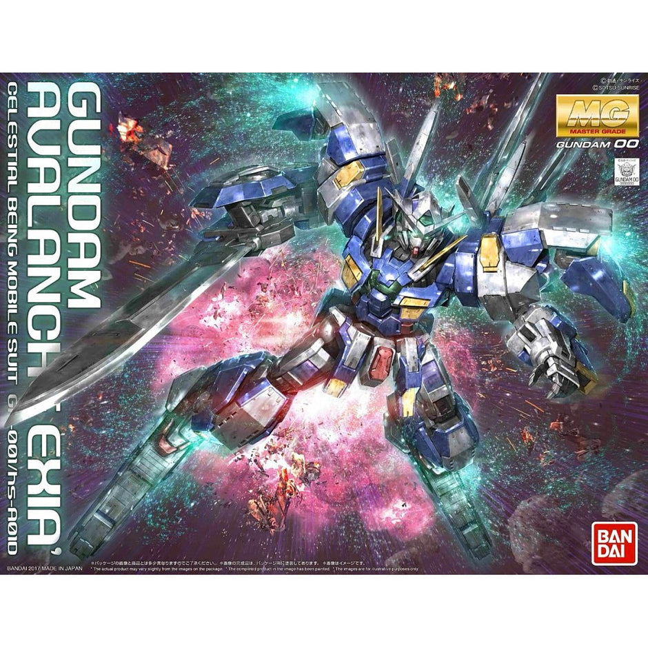 Caja original del MG Gundam Avalanche Exia Dash de Bandai Premium.