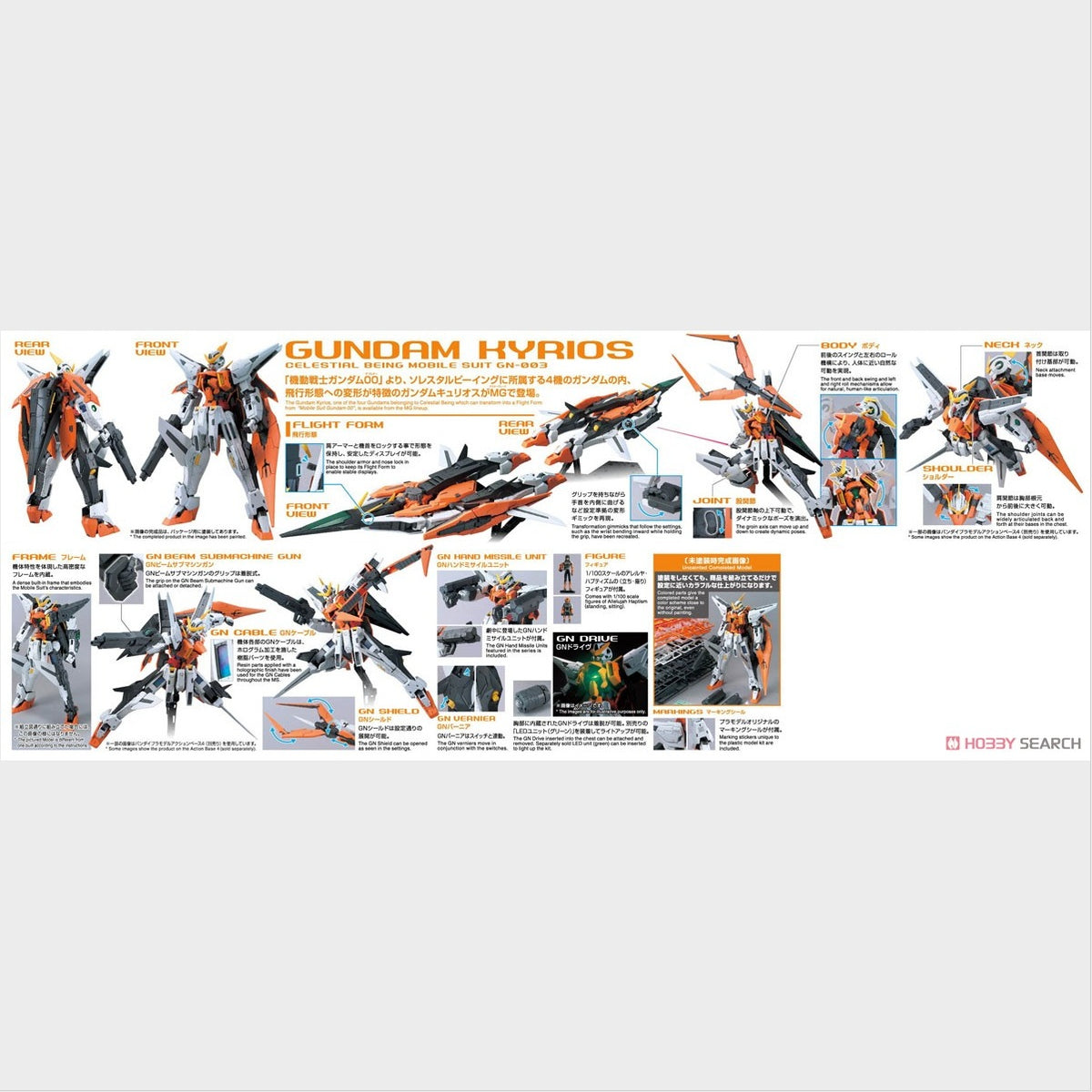 MG Gundam Kyrios de Bandai, vista del modelo 2.