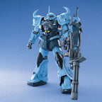 MG MS-07B3 Gouf Custom. Vista frontal del modelo montado con escudo Gatling.