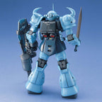 MG MS-07B3 Gouf Custom. Vista trasera del modelo montado con espada y escudo.