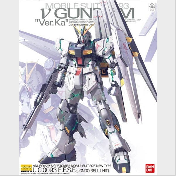 Caja oficial del MG Nu Gundam Ver.Ka de Bandai.