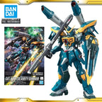Full Mechanics 1/100 Calamity Gundam, composición del modelo montado junto a la ilustración de su caja.