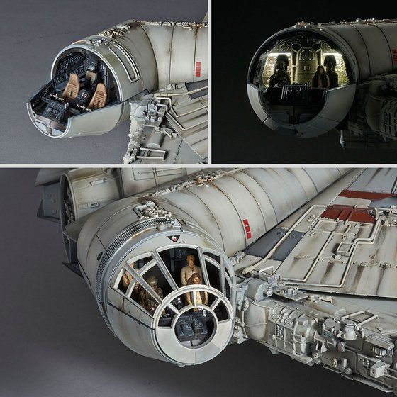 PG Millennium Falcon, detalles de la cabina y su iluminacion.
