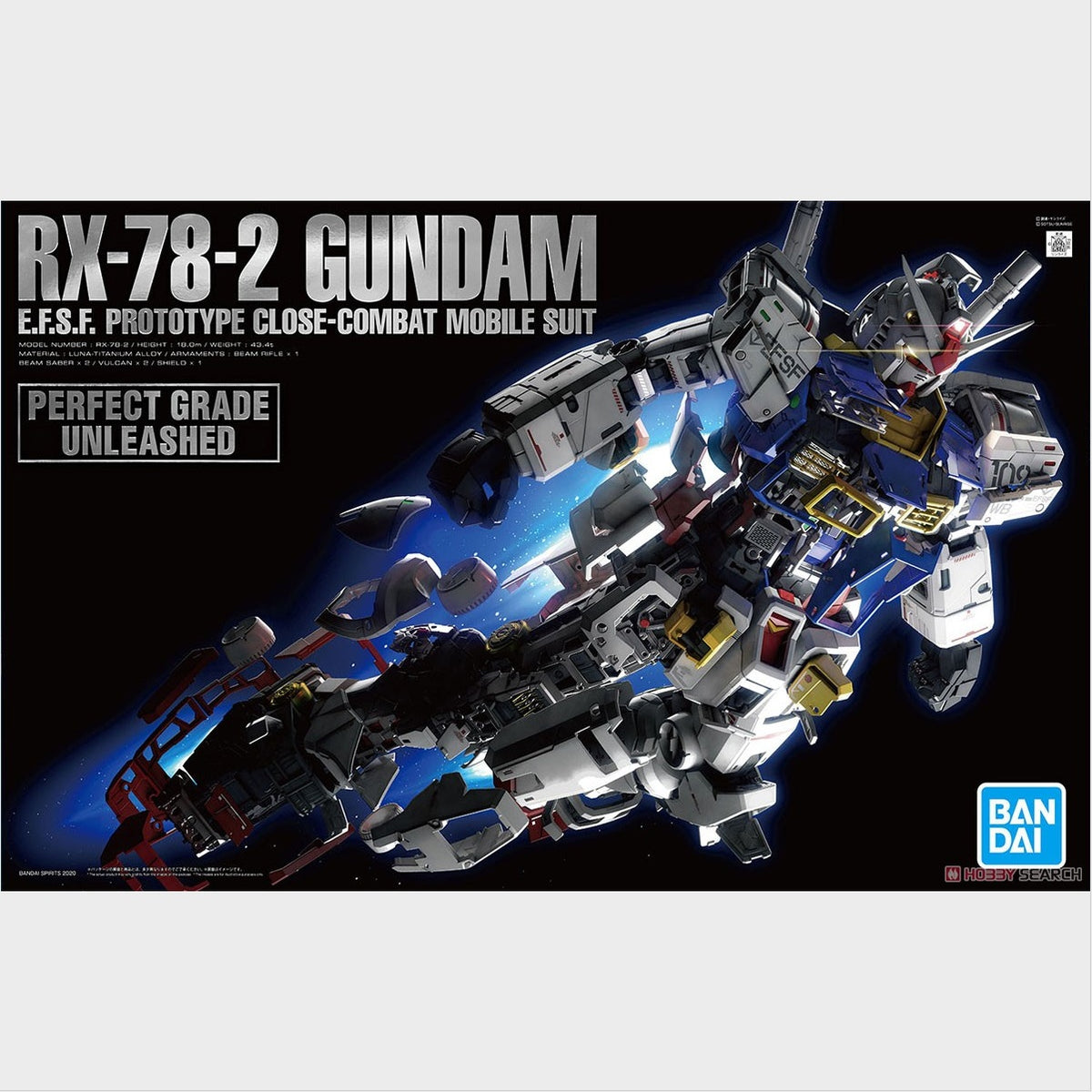 PG Unleashed RX-78-2 Gundam de Bandai, caja original.