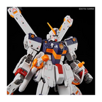 RG Crossbone Gundam X1 de Bandai, detalle frontal con Beam Zanber y Buster Gun.
