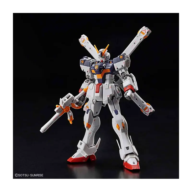 RG Crossbone Gundam X1 de Bandai, vista frontal completa con su armamento.