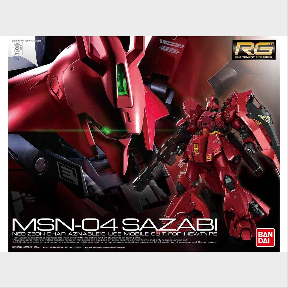 RG Sazabi, caja exacta.