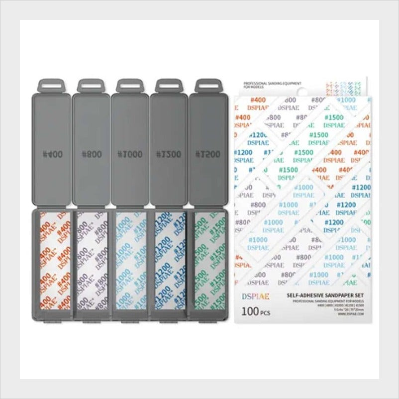 Set de papel de lija autoadhesivo DSPIAE SP-S01, 100 piezas en grano 400 800 1000 1200 1500