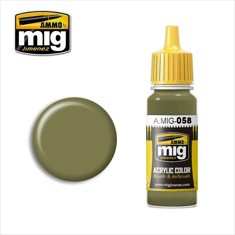 AMMO Color Acrílico Verde Caqui Claro 17ml (A.MIG-0058).